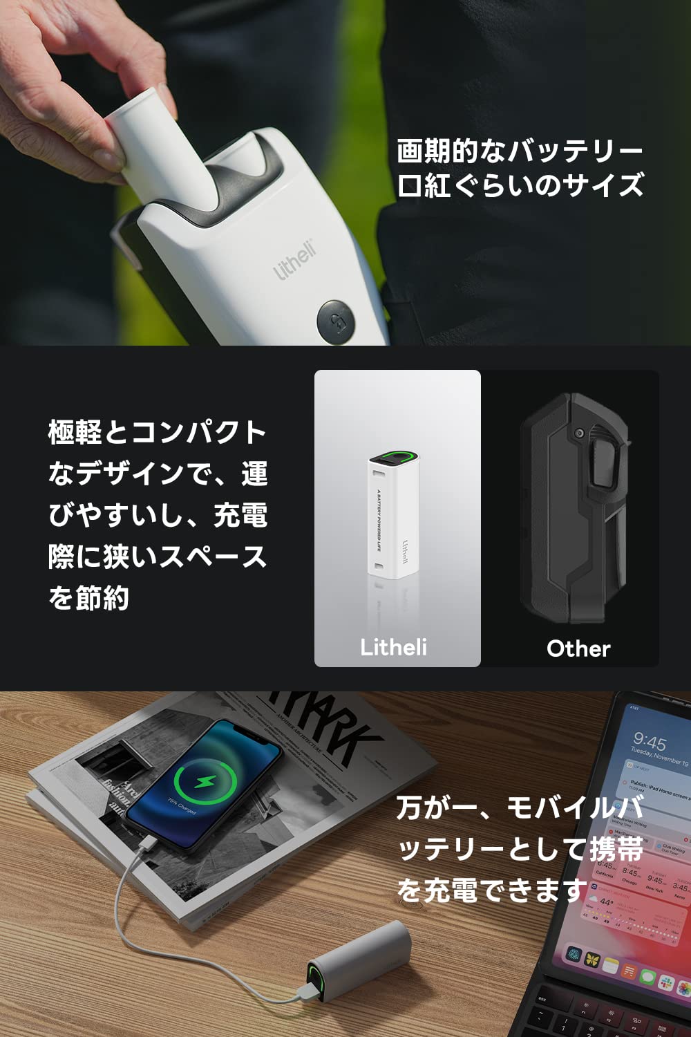 Amazon.co.jp: Litheli 充電式草刈機 草刈り機 コードレス Type-C 充電